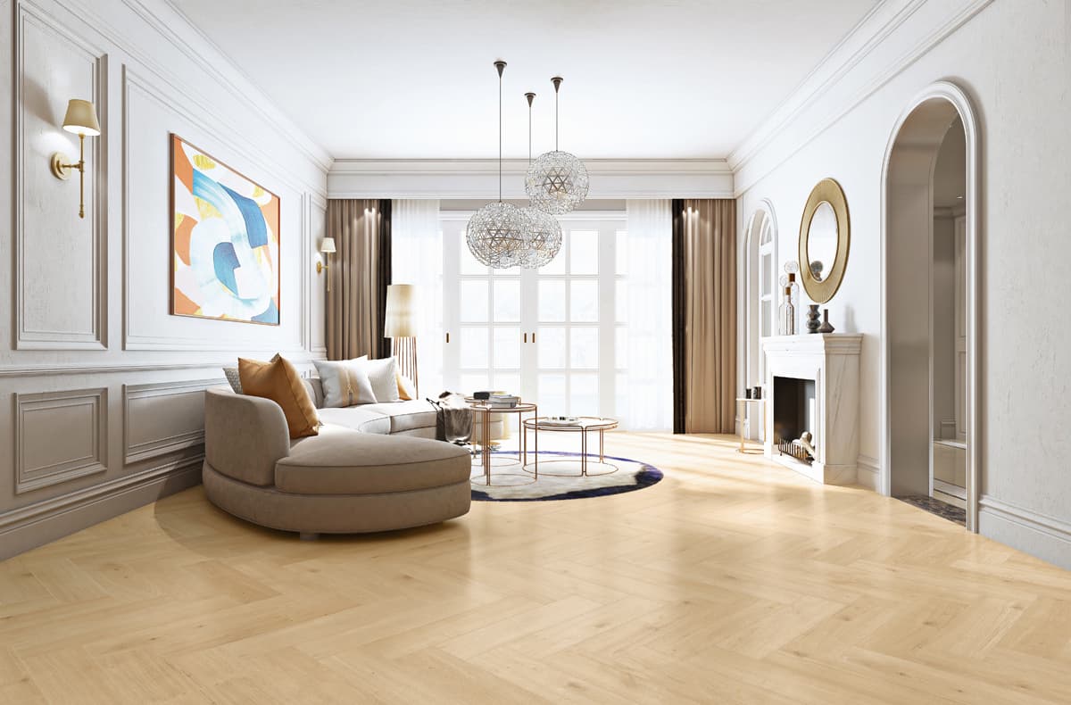 A bright in-home floor consultation preview room showing how new flooring can be evaluated in the actual space.